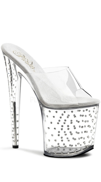8\" Rhinestone Studded Platforms, Tall Plastic Platforms