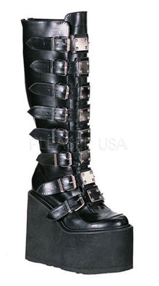 5 1/2\" P/f Goth Punk Gogo Cyber Knee Bt W/ Metal Plates