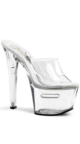 7 Inch Clear Heel Platform Sandal