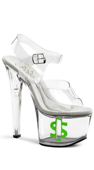 7 Inch Sandal Tip Jar, Dollar Sign Heels, Money Heels - Yandy.com