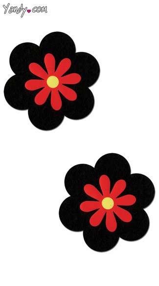 Black and Red Flower Pasties