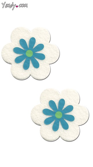 Blue and White Daisy Pasties, Blue and White Flower Pasties
