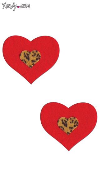 Red and Leopard Heart Pasties