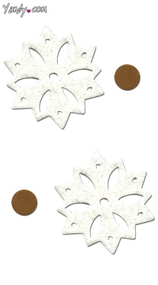 White Sparkly Snowflake Pasties