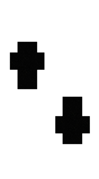 Black Cross Pasties, Black Nipple Pasties