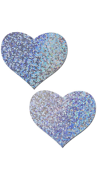 Silver Glitter Heart Pasties, Silver Heart Pasties, Silver Glitter Pasties