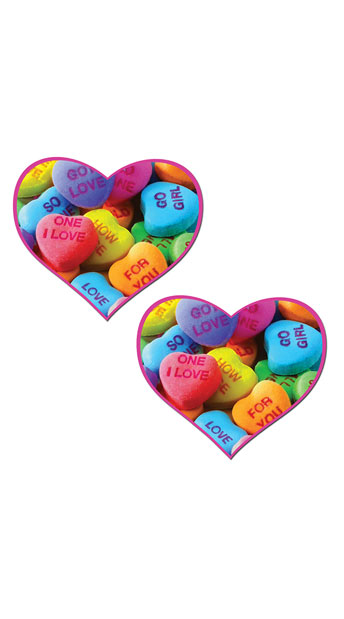 Conversation Hearts Candy Pasties, heart pasties - Yandy.com