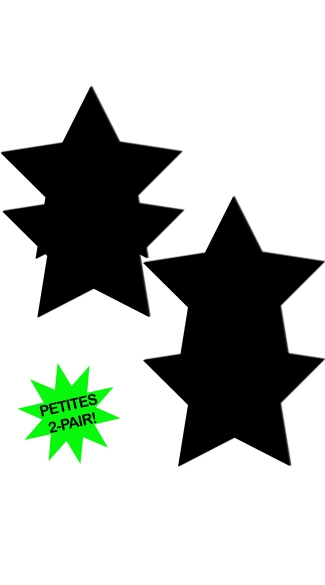 Small Black Star Pasties, Mini Black Pasties, Black Small Pasties