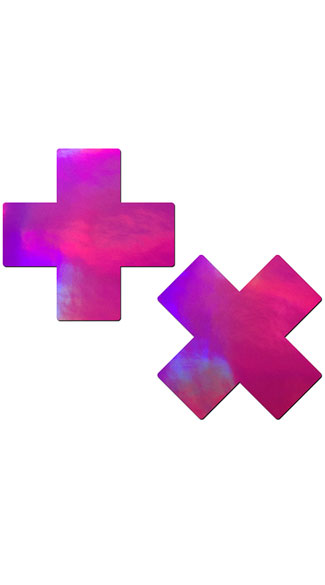 Pink Holographic X Pasties, Pink Cross Pasties, Pink X Pasties