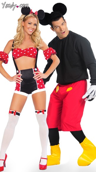 Cartoon Mouse Couples Costume, Mice Couples Costume, Adult Mice Costumes, Cartoon Mouse Costumes