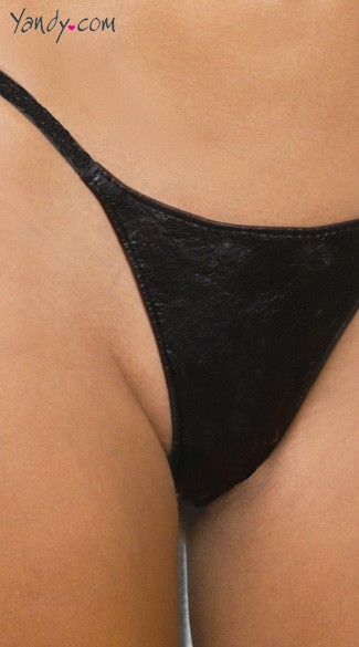 Plus Size Plain Leather G-String
