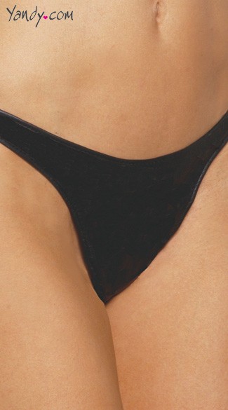 Plus Size Solid Leather Thong