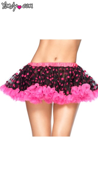Polka Dot Chiffon Mini Petticoat, Polka Dot Petticoat, Costume Petticoat