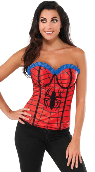 Sexy Spider Babe Corset, Spiderman Corset Costume Top, Halloween Spiderman Corset