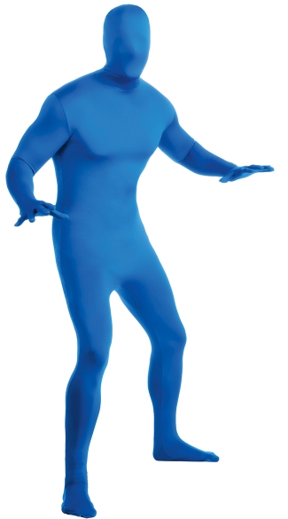 Men\'s Blue Morphsuit Costume, Blue 2nd Skin Suit