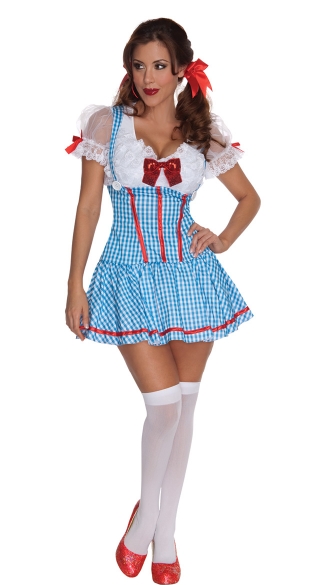 Sexy Sequin Bow Kansas Cutie, Sexy Dorothy Costume for Women, Sexy Red Sequin Bow Dorothy Dress