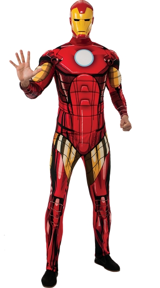 Men\'s Iron Man Costume, Iron Man Halloween Costume, Padded Iron Man Men\'s Costume