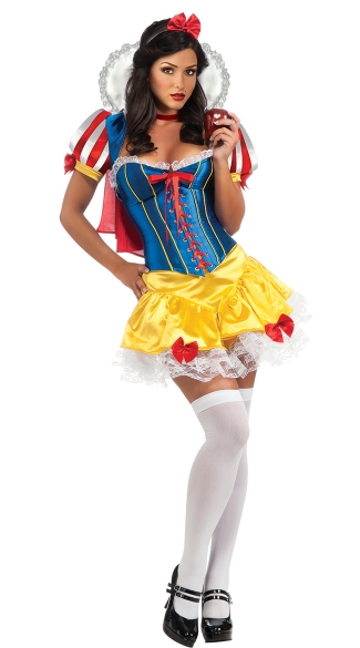 Deluxe Snow Princess Costume, Snow White Corset and Skirt for Women, Snow White Deluxe Corset Skirt Cape and Collar