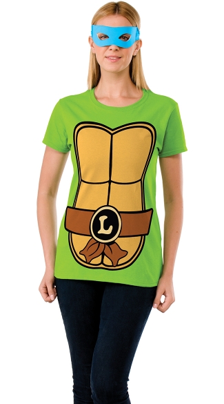 Leonardo Teenage Mutant Ninja Turtle T-Shirt Costume, Mutant Turtle Costume T-Shirt, Blue Mask Ninja Turtle Costume
