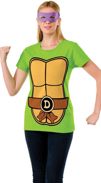 Donatello Teenage Mutant Ninja Turtle T-Shirt Costume, Mutant Turtle Costume T-Shirt, Purple Mask Ninja Turtle Costume