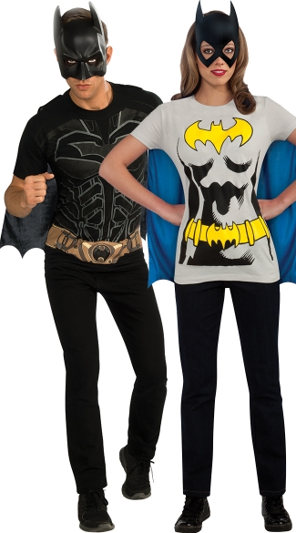 Crime Fighters T Shirts Couples Costume, Men\'s Batman T-Shirt Costume, Movie Batman Shirt, Batgirl Costume T-Shirt