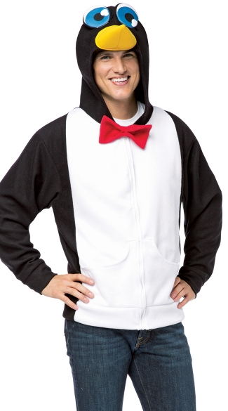 Plus Size Penguin Hoodie, Penguin Halloween Costume, Men\'s Penguin Costume