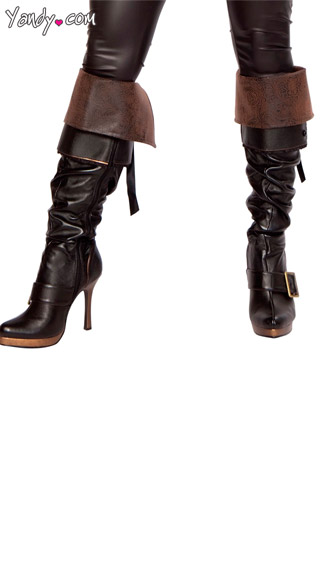 Deluxe Swashbuckler Boot Covers, Brown Pirate Boot Covers