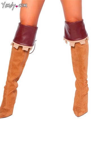 Sherwood Robyn Boot Covers, Brown Pleather Boot Covers