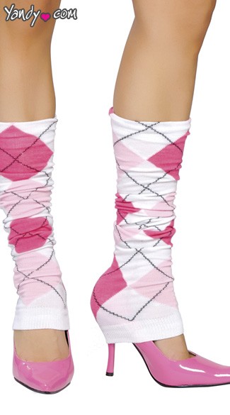 Pink Argyle Leg Warmer