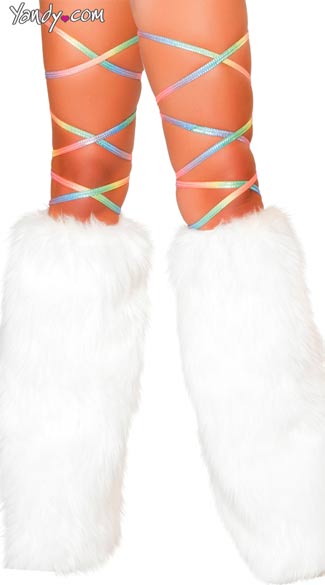 Rainbow Printed Thigh Wraps, Dancewear Thigh Wraps, String Leggings
