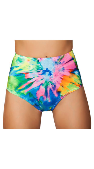 Waisted Tie Dye Shorts, Tie Dye Shorts, High Waisted Shorts