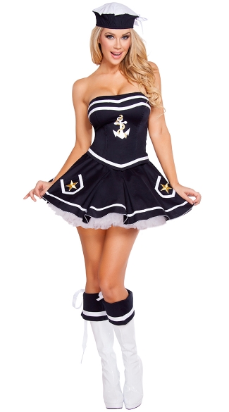 Naughty Navy Yard Vixen Costume, Sexy Sailor Costume, Military Costume