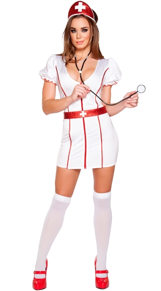 Caretaker Cutie Costume, Sexy Nurse Costume, Nurse Halloween Costume
