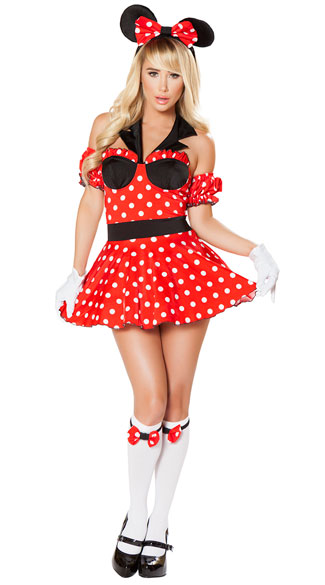 Miss Mousey Costume, Sexy Mouse Costume, Polka Dot Mouse Costume