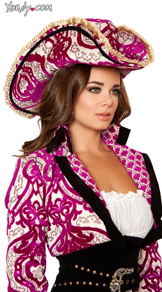 Pink Brocade Pirate Hat, Precious Pirate Hat