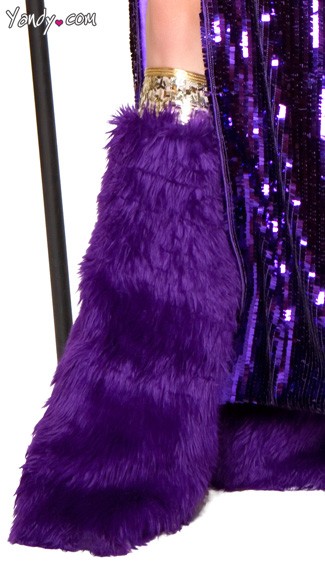Flashy Pimp Leg Warmer, Fur Leg Warmers, Purple Leg Warmers