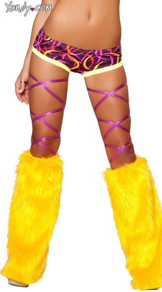 Hot Pink Swirl Short with Yellow Trim, Sexy Shorts, Booty Shorts, Rave Shorts