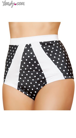 Black and White High Waisted Pinup Shorts, Polka Dot High Waisted Shorts