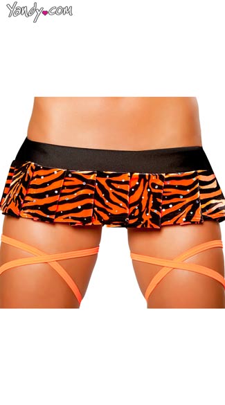 Sexy Tiger Pleated Mini Skirt, Animal Print Skirt, Tiger Print Skirt, Sexy Mini Skirt