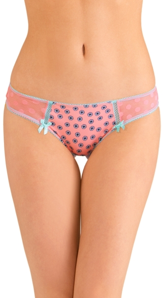 Pink Stolen Kisses Thong, Pink Posy Thong, Pink Flower Thong