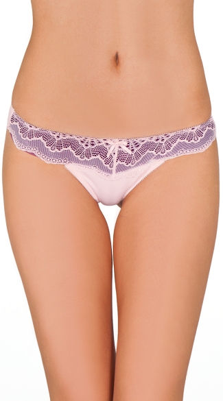 Pink And Purple Twisted Lace T