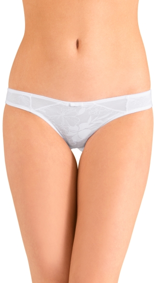 White Love Triangle Bikini Panty, White Lace Panty, Full Back Panty