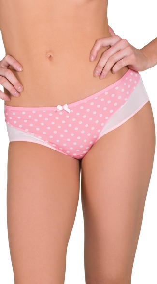 Pink Cutting Corners Hipster, Pink Polka Dot Hipster, Pink Polka Dot Panty