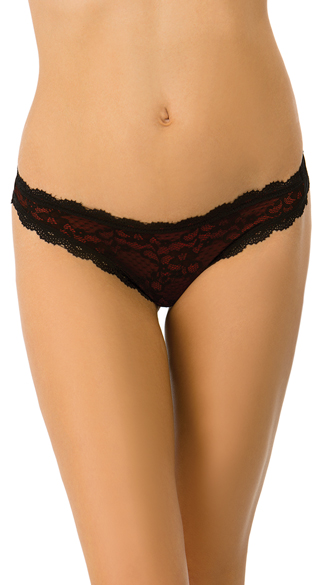 Take It Easy Thong, Black Lace Panty, Thong Panty