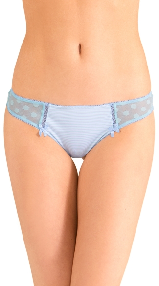 Blue Stolen Kisses Thong, Blue Mesh Thong, Dotted Mesh Thong