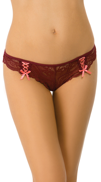 After Hours Burgundy Lace Thong, Burgundy Lace Thong, Lace Thong
