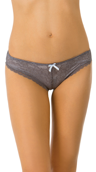 Grey Lace Inside Look Bikini Panty, Grey Lace Bikini, Grey Lace Panty