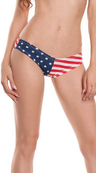 USA Scrunched Hipster Bottom American Flag Bikini Bottom USA Bikini