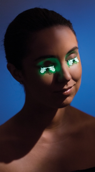 Glow in the <b>Dark Laser</b> Cut Floral Eyelashes - RV_LSH131_PRE2014