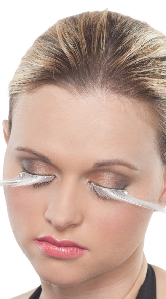 Long White Eyelashes With Rhinestones, White Eye Lashes, White False Lashes